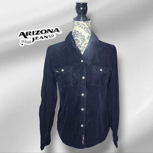 ARIZONA JEANS Dark Blue Corduroy Button-down - Small